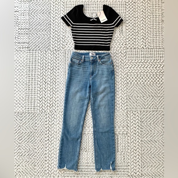 Pull and Bear Parisian Stripped crop top - Picture 2 of 3